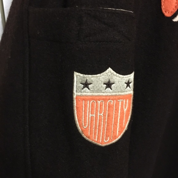 ‘Varcity’ Bomber/Vintage Style Jacket XL Brown and Orange! - Picture 6 of 7